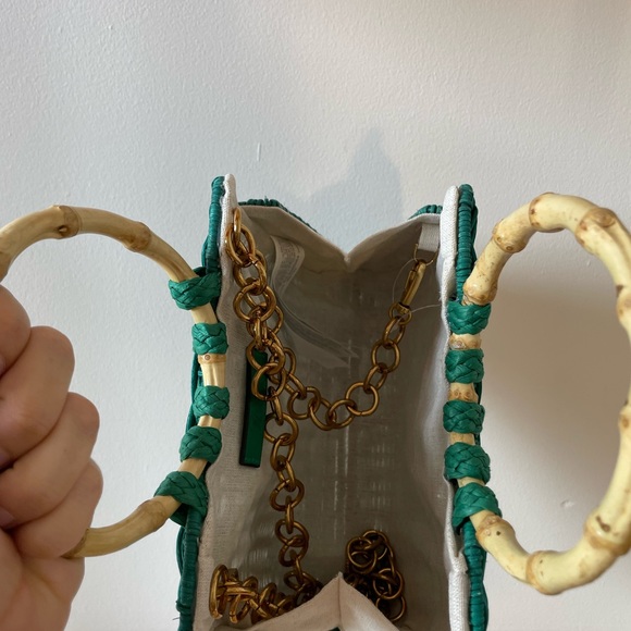 Zara green woven handbag - Picture 4 of 4